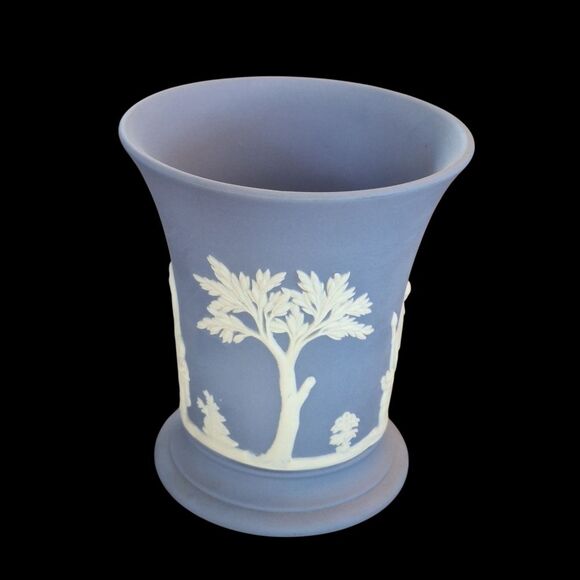 Vintage Wedgewood Two Pieces Posy Vase and Cigarette Holder Blue - Picture 6 of 13